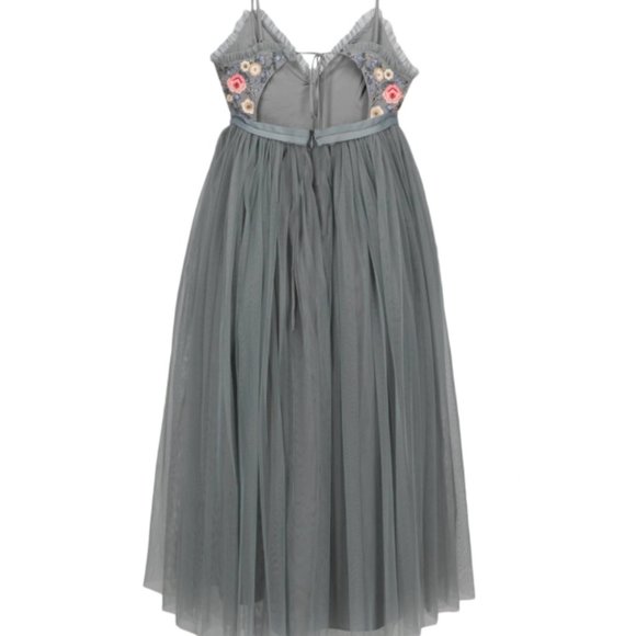 Needle & Thread Whisper Embroidered Tulle Midi Dress, Size 0 - Picture 4 of 12